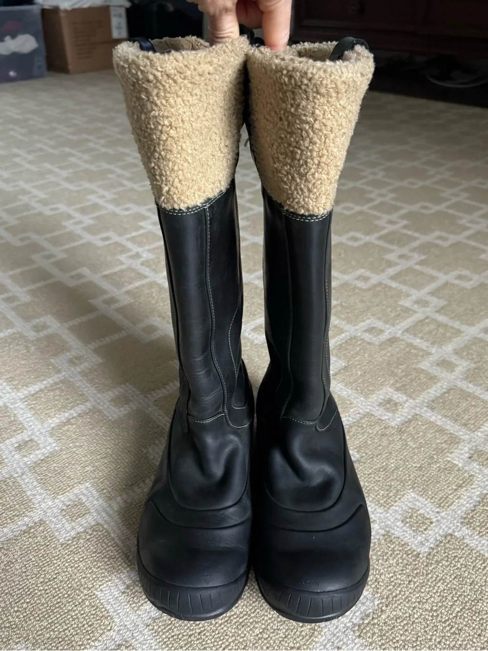 Timberland Earthkeepers Mount Holly Tall Waterproof Boots Black Leather Size 8
